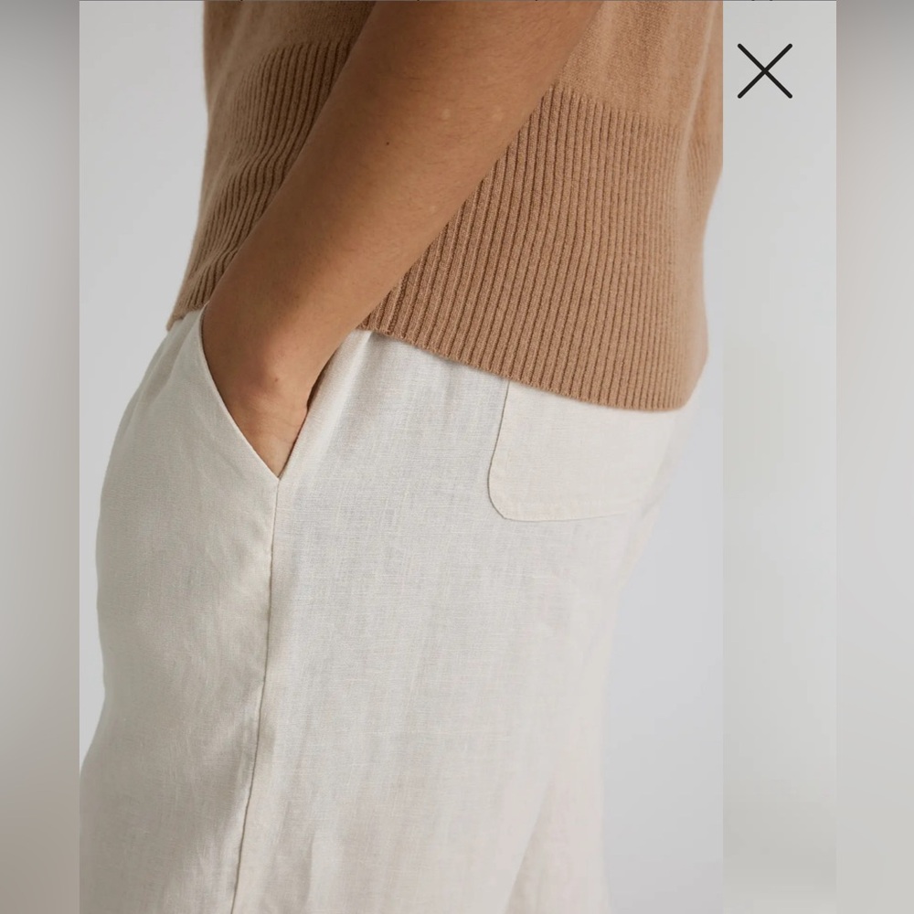 Quince New 100% European Linen Pants Beige L - Picture 4 of 8
